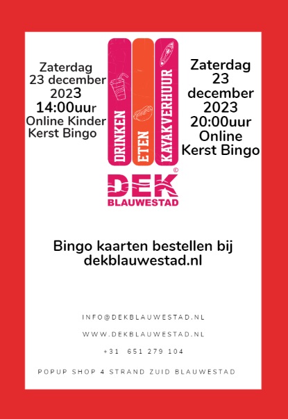 Zaterdag 23 december 14:00uur online Kerst Kinder Bingo